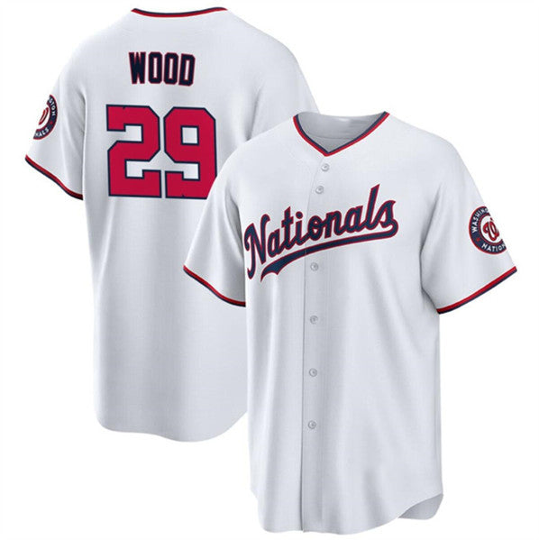 Washington Nationals #29 James Wood White CLOTHIN 2024 Home Limited Stitched Jersey