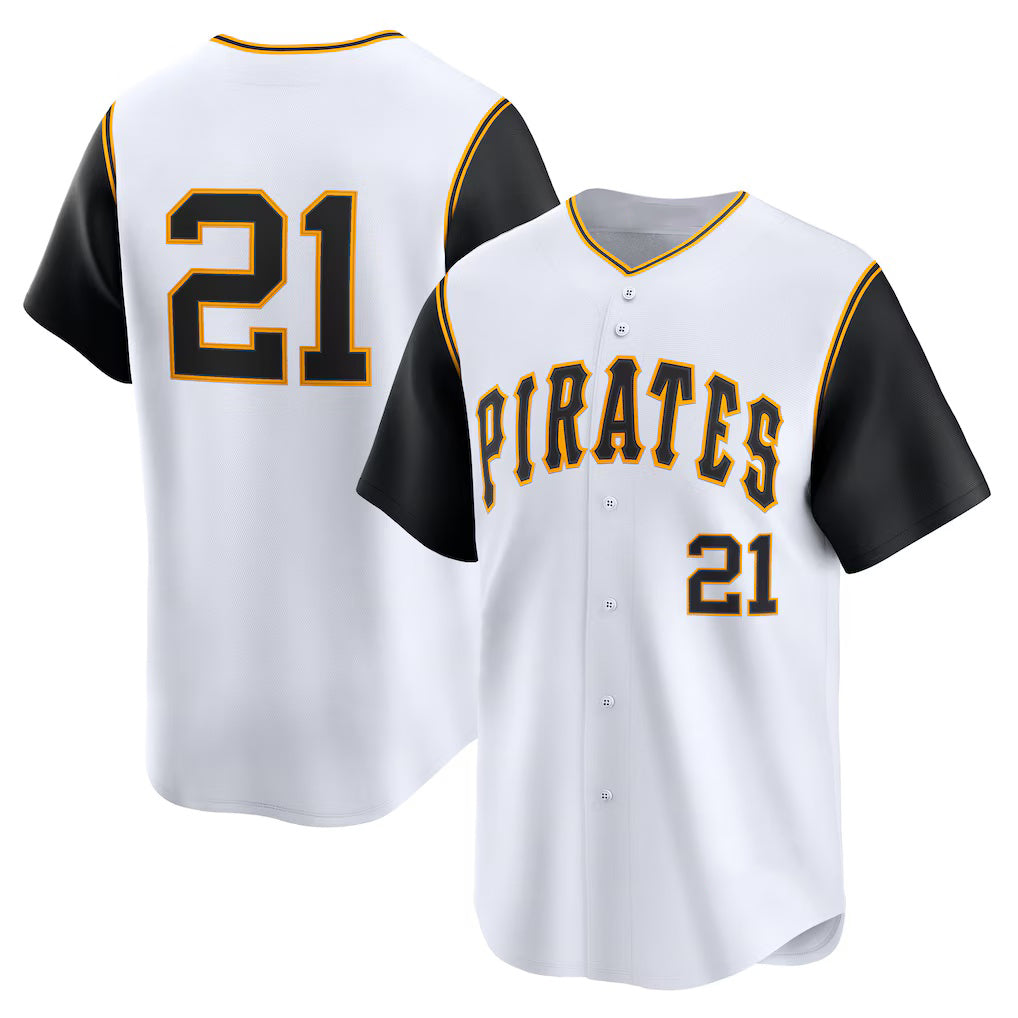 Pittsburgh Pirates #21 Roberto Clemente White CLOTHIN Cooperstown Collection Limited Jersey