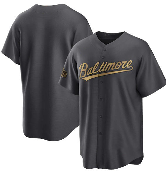 Baltimore Orioles Blank Charcoal CLOTHIN 2022 All-Star Cool Base Stitched Jersey