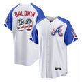 Atlanta Braves #30 Drake Baldwin Player White CLOTHIN USA 250 Fourth Of July City Connect Home Game Stitched Jerseys