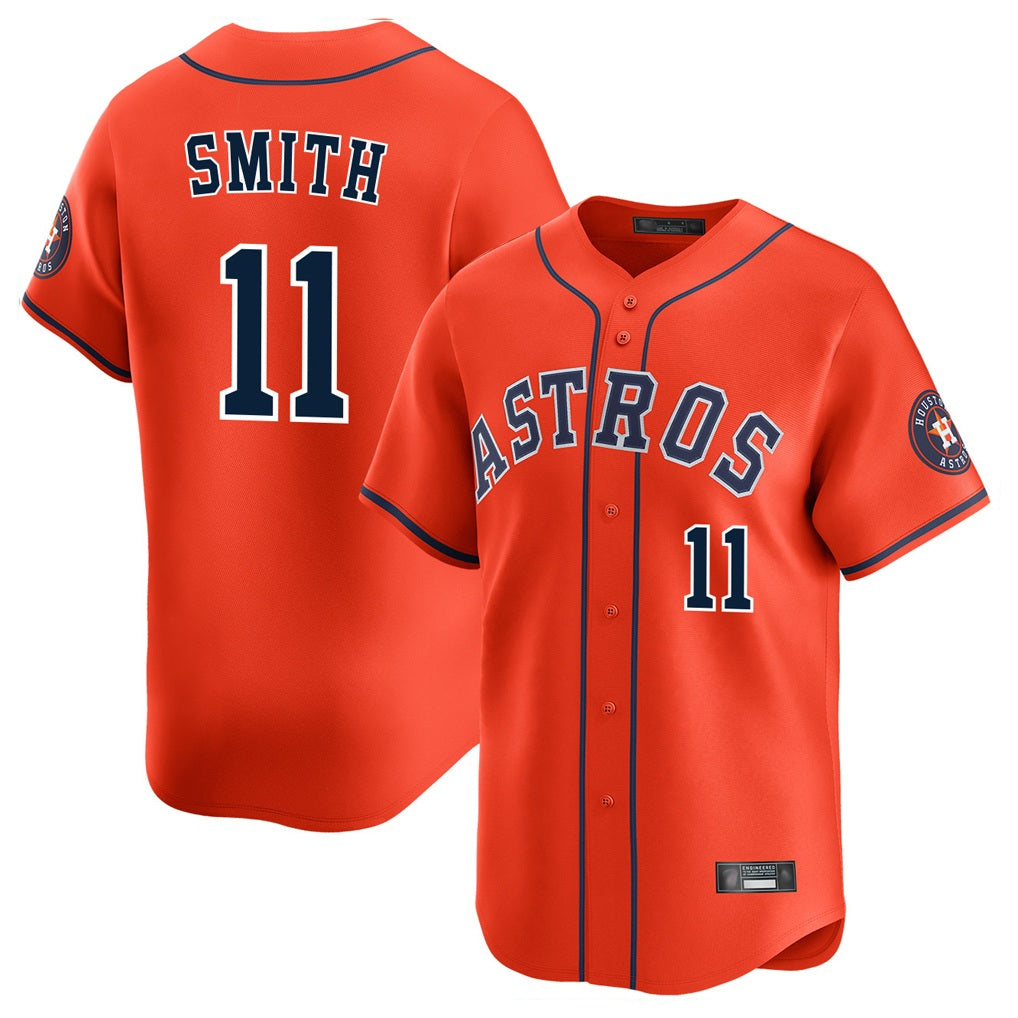 Houston Astros #11 Cam Smith Player Orange CLOTHIN Home Limited Stitched Jerseys