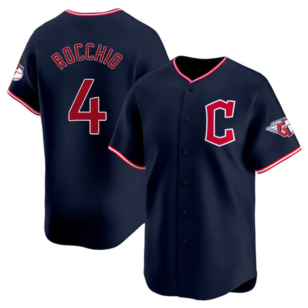 Cleveland Guardians #4 Brayan Rocchio Player Navy CLOTHIN Limited Home Stitched Jerseys