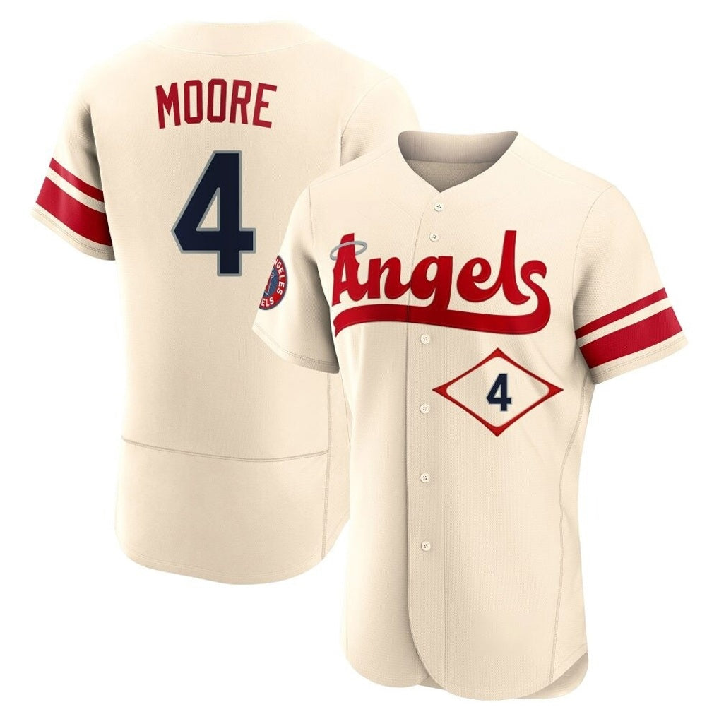 Los Angeles Angels #4 Christian Moore Player Cream CLOTHIN City Connect Limited ELite Home Stitched Jerseys