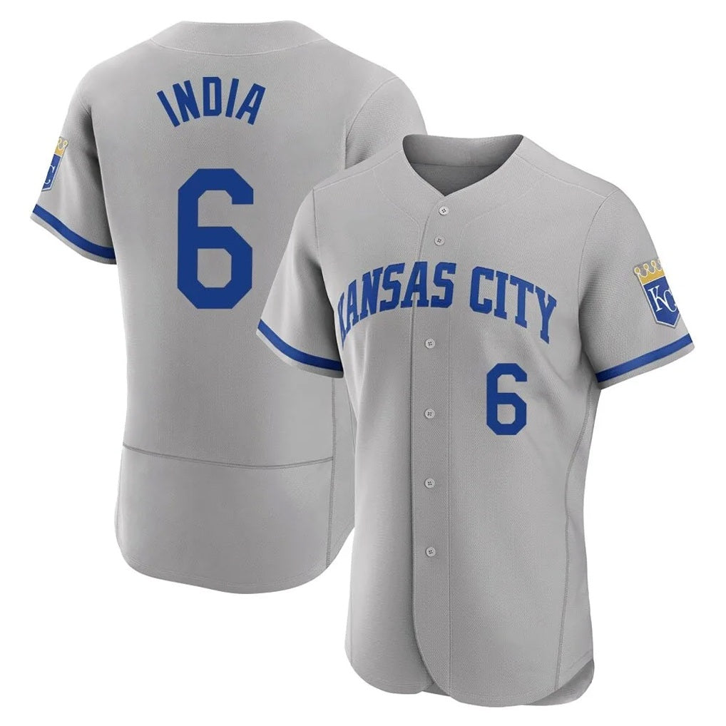 Kansas City Royals #6 Jonathan India Player Gray CLOTHIN Limited Elite Home Game Stitched Jerseys