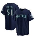 Seattle Mariners #51 Ichiro Suzuki Navy CLOTHIN Cool Base Stitched Jersey