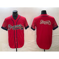 Atlanta Braves Red CLOTHIN Team Big Logo City Connect Cool Base Stitched Jersey