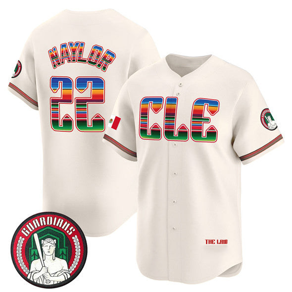 Cleveland Guardians #22 Josh Naylor Cream CLOTHIN Mexico Vapor Premier Limited Stitched Jersey