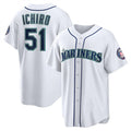 Seattle Mariners #51 Ichiro Suzuki White CLOTHIN Cool Base Stitched Jersey