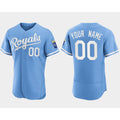 Custom Kansas City Royals CLOTHIN ACTIVE PLAYER Blue Flex Base Stitched Jersey