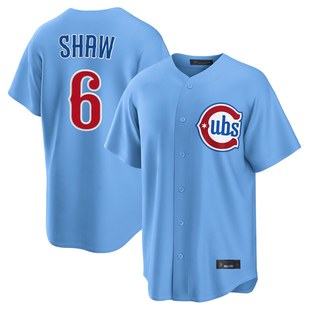 Chicago Cubs #6 Matt Shaw Player Light Blue CLOTHIN Home Game Stitched Jerseys