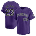 Colorado Rockies #23 Kris Bryant Player Purple CLOTHIN Limited Home Stitched Jerseys