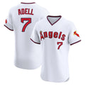 Los Angeles Angels #7 Jo Adell Player White CLOTHIN T-shirt Home Limited Elite Stitched Jerseys