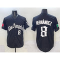 Los Angeles Dodgers #8 Enrique Hernandez Black CLOTHIN Mexico 2025 LA Gothic Style With Fernando Patch Vapor Premier Limited Stitched Jersey