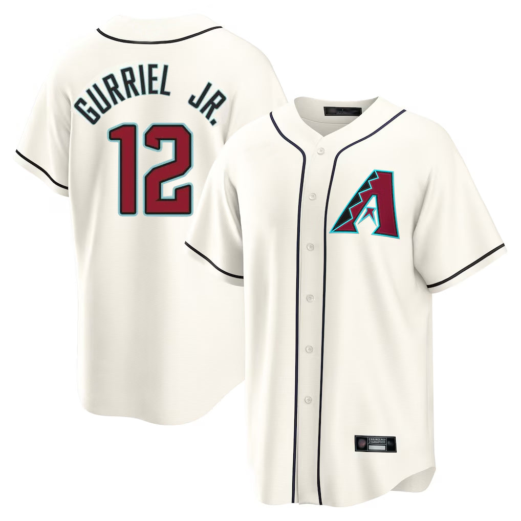 Arizona Diamondbacks #12 Lourdes Gurriel Jr Player Cream CLOTHIN Home Game Stitched Jerseys