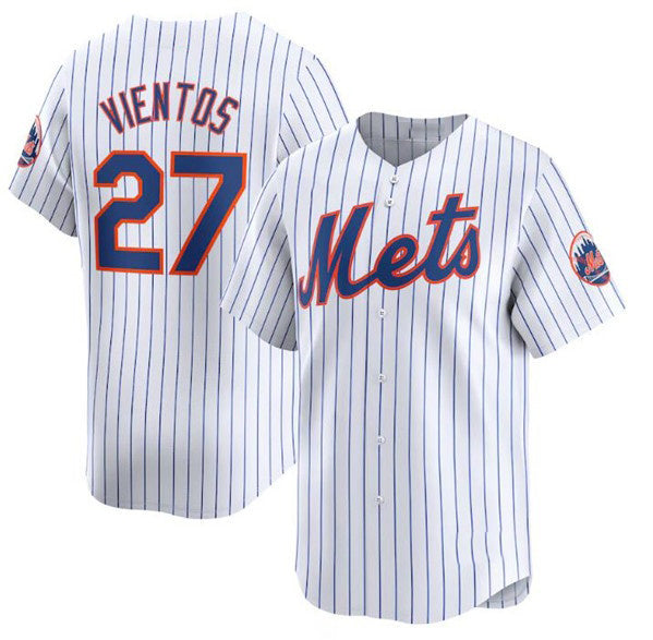 New York Mets #27 Mark Vientos White CLOTHIN 2024 Home Limited Stitched Jersey