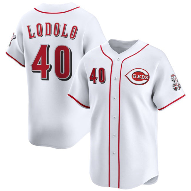 Cincinnati Reds #40 Nick Lodolo White CLOTHIN Home Limited Stitched Jersey