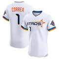 Houston Astros #1 Carlos Correa Player White CLOTHIN City Connect Limited Elite Home Stitched Jerseys