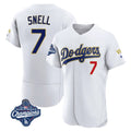 Los Angeles Dodgers #7 Blake Snell Player Gold White CLOTHIN 2026 Collection Stadium Limited Elite World Series Meet Stitched Jerseys