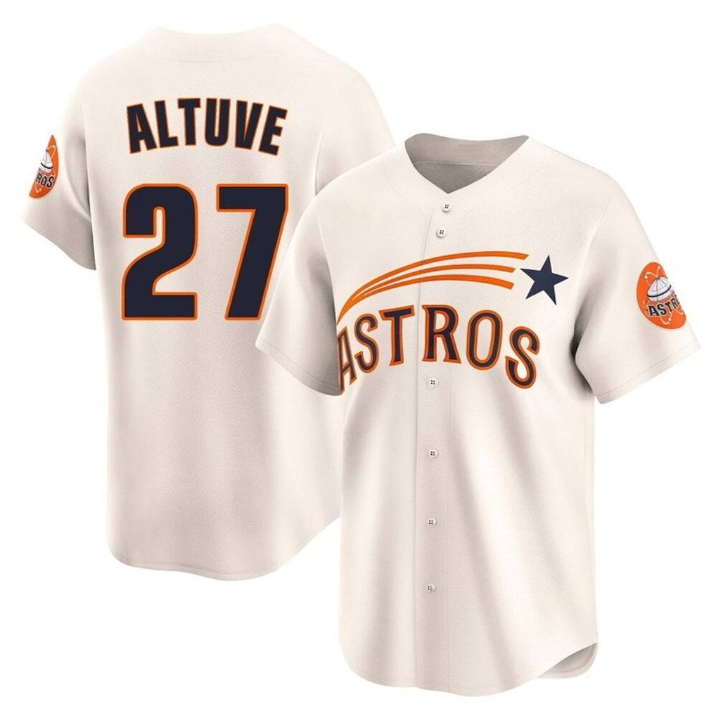 Houston Astros #27 Jose Altuve Player Cream CLOTHIN Throwback Cooperstown Collection Limited Stitched Jerseys