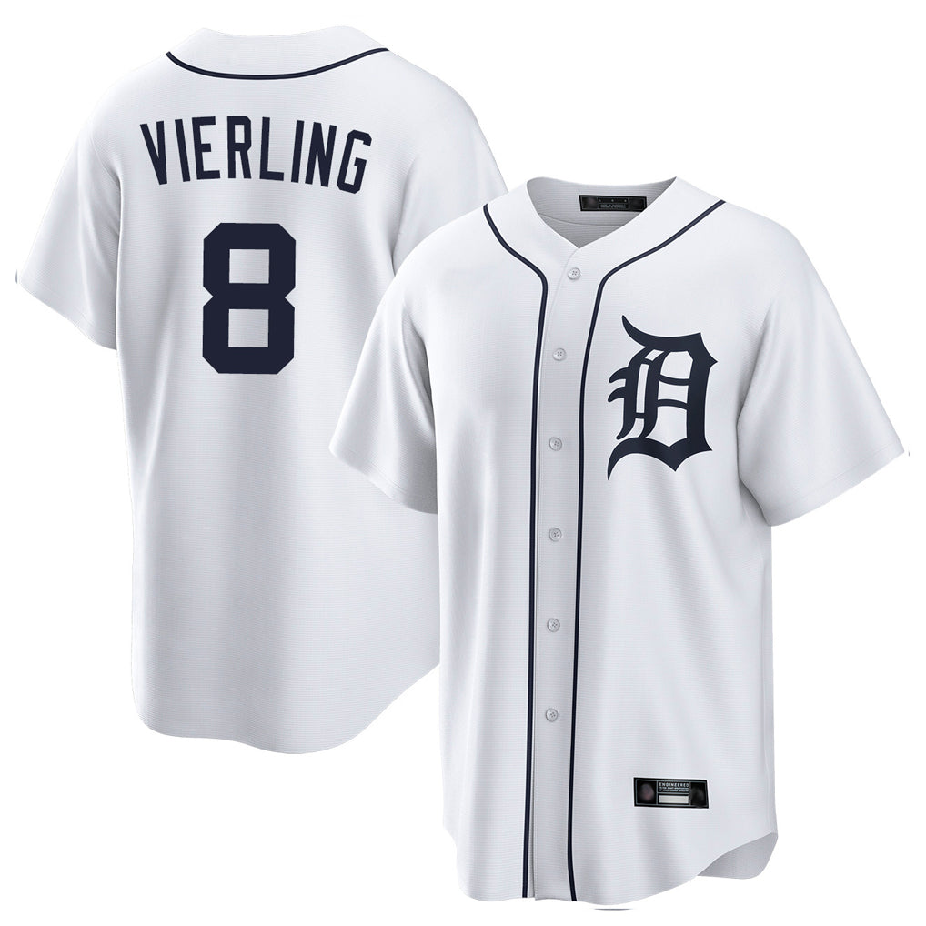 Detroit Tigers #8 Matt Vierling Player White CLOTHIN Home Game Stitched Jerseys