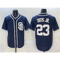San Diego Padres #23 Fernando Tatis Jr. Navy CLOTHIN Cool Base Stitched Jersey