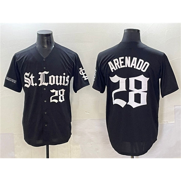 St. Louis Cardinals #28 Nolan Arenado Black CLOTHIN 'Gothic Legacy Edition' Vapor Premier Limited Stitched Jersey