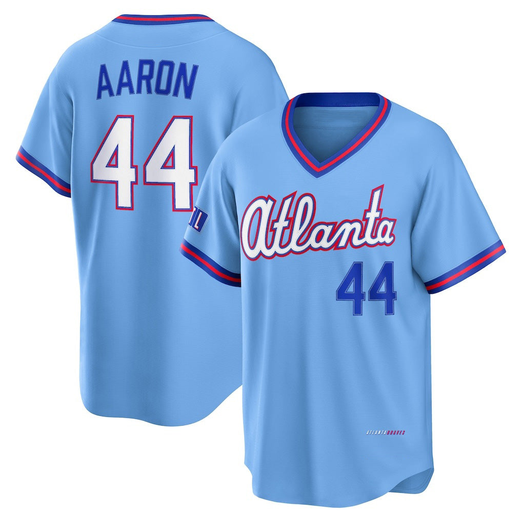 Atlanta Braves #44 Hank Aaron Powder Blue CLOTHIN 2026 City Connect Stadium Jersey
