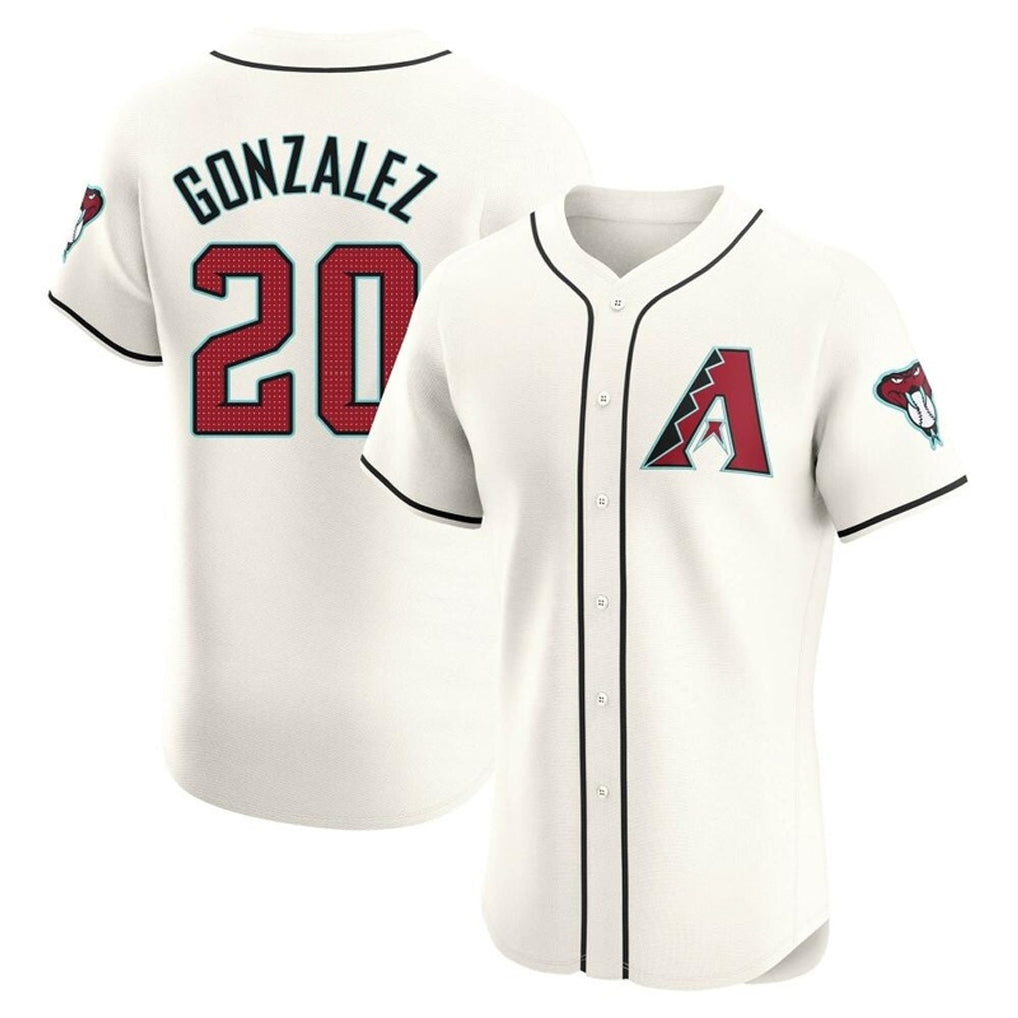 Arizona Diamondbacks #20 Luis Gonzalez Player Cream CLOTHIN Limited Elite Home Game Stitched Jerseys