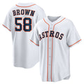 Houston Astros #58 Hunter Brown White CLOTHIN Home Replica Jersey
