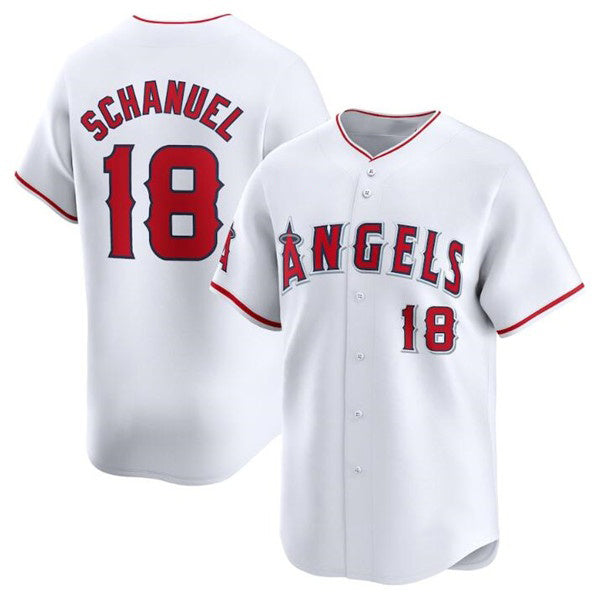 Los Angeles Angels #18 Nolan Schanuel White CLOTHIN Home Limited Stitched Jersey