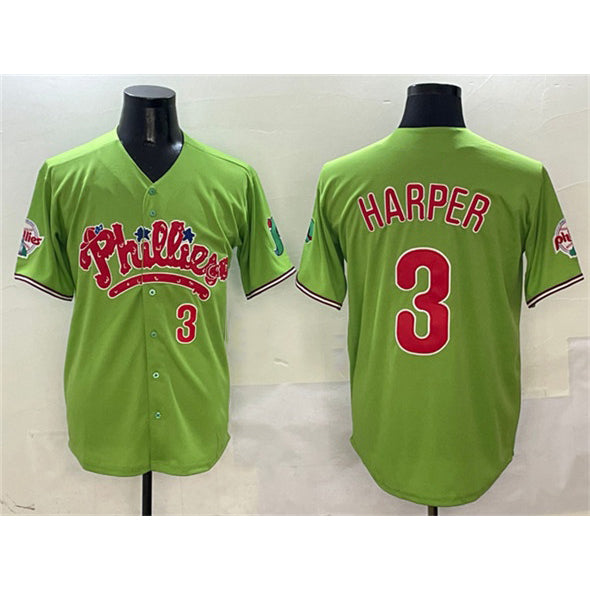 Philadelphia Phillies #3 Bryce Harper Light Green CLOTHIN Phanatic Limited Stitched Jersey