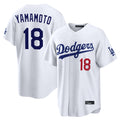Los Angeles Dodgers #18 Yoshinobu Yamamoto Player White CLOTHIN Home Game Stitched Jerseys