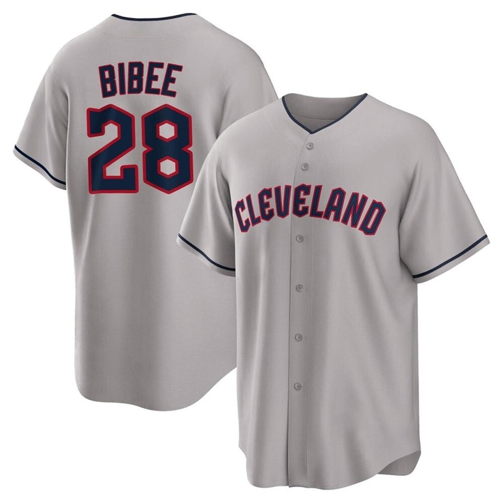 Cleveland Guardians #28 Tanner Bibee Player Gray CLOTHIN Game Home Stitched Jerseys