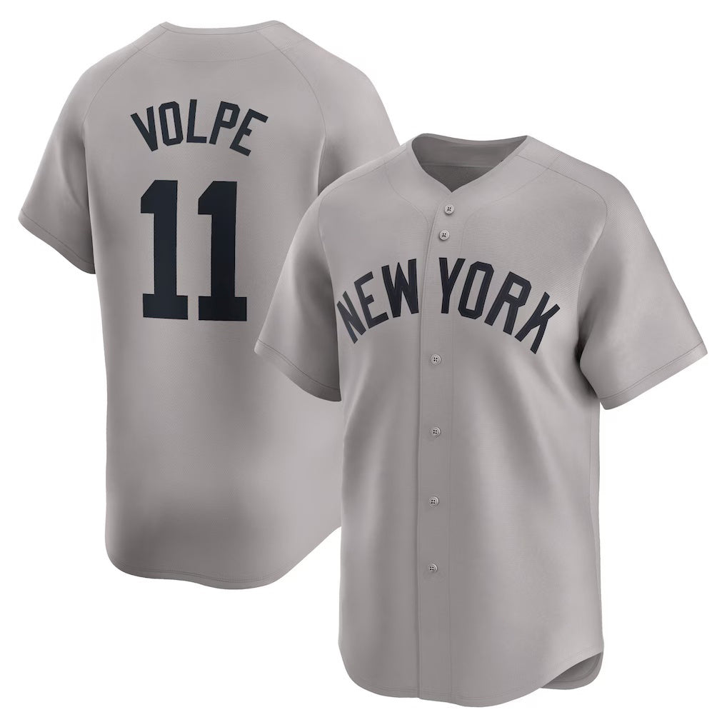 New York Yankees #11 Anthony Volpe Gray CLOTHIN Away Limited Player Jersey