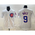 Chicago Cubs #9 Javier B¨¢ez White CLOTHIN Home Limited Stitched Jersey