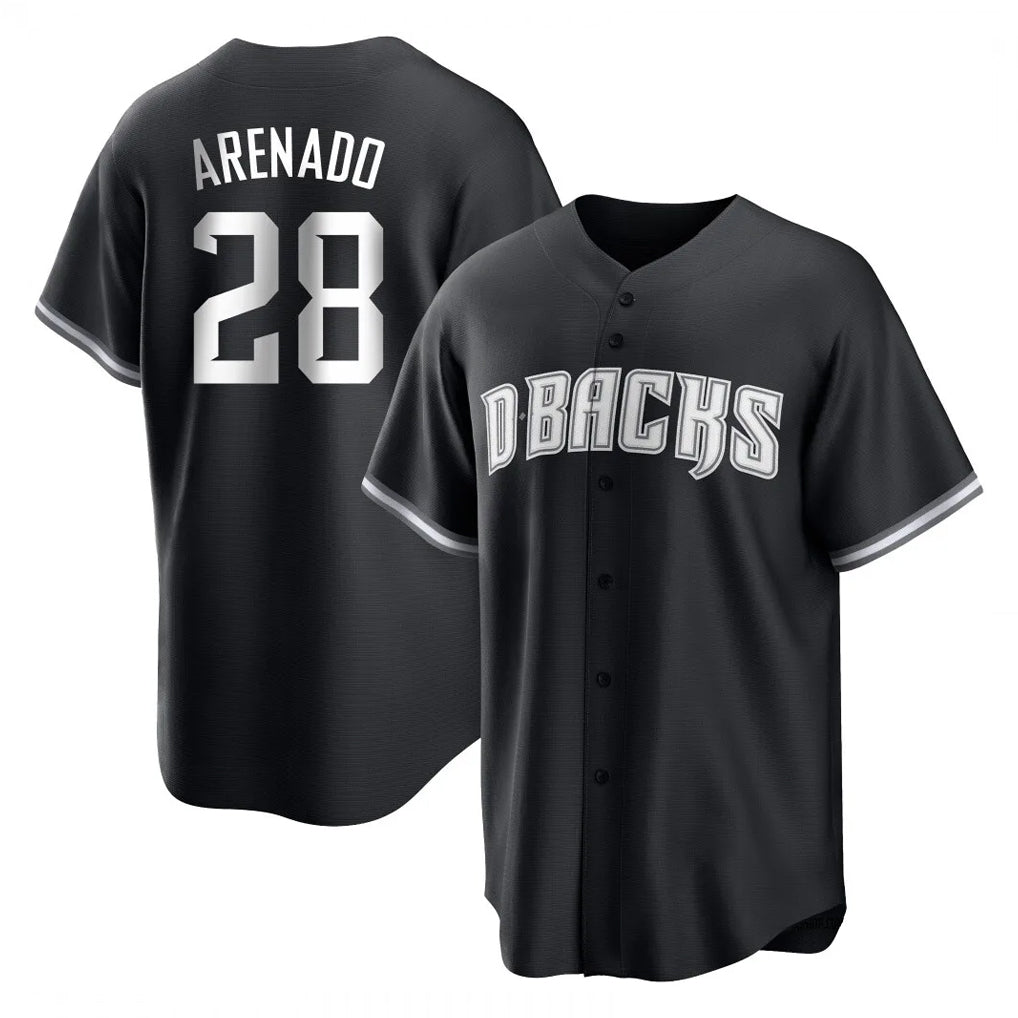 Arizona Diamondbacks #28 Nolan Arenado Player Black CLOTHIN Game Home Stitched Jerseys