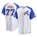 Atlanta Braves #77 Joe Jimenez Player White CLOTHIN City Connect Home Game Stitched Jerseys