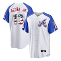 Atlanta Braves #13 Ronald Acuna Jr Player White CLOTHIN USA 250 Fourth Of July City Connect Home Game Stitched Jerseys