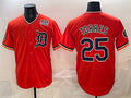 Detroit Tigers #25 Gleyber Torres Orange CLOTHIN 2026 Alternate USA 250' Patch Vapor Premier Limited Stitched Jersey