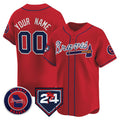Custom Atlanta Braves Red CLOTHIN 2024 Spring Training Patch Limited Stitched Jersey