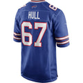 B.Bills #67 Kent Hull Royal CLOTHIN Game Retired Player Jersey
