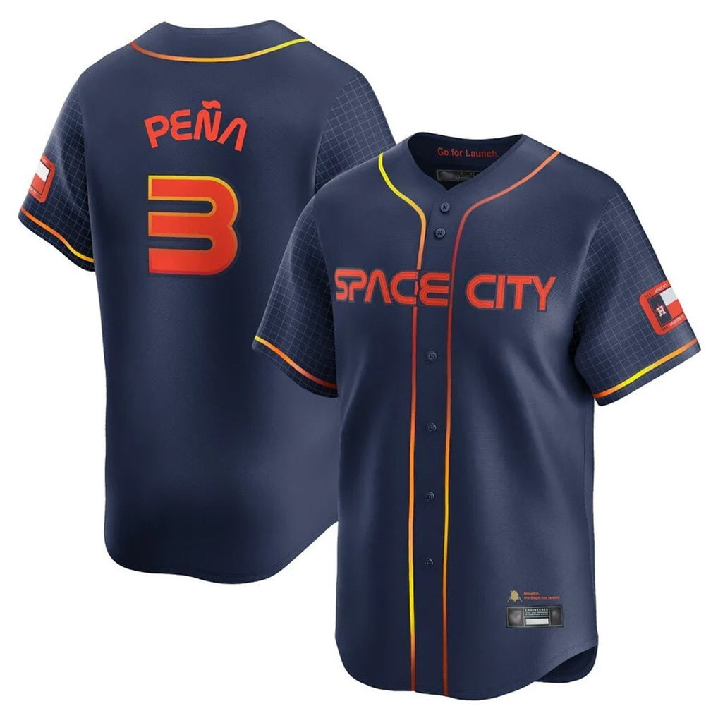 Houston Astros #3 Jeremy Pena Player Navy CLOTHIN City Connect Home Limited Stitched Jerseys