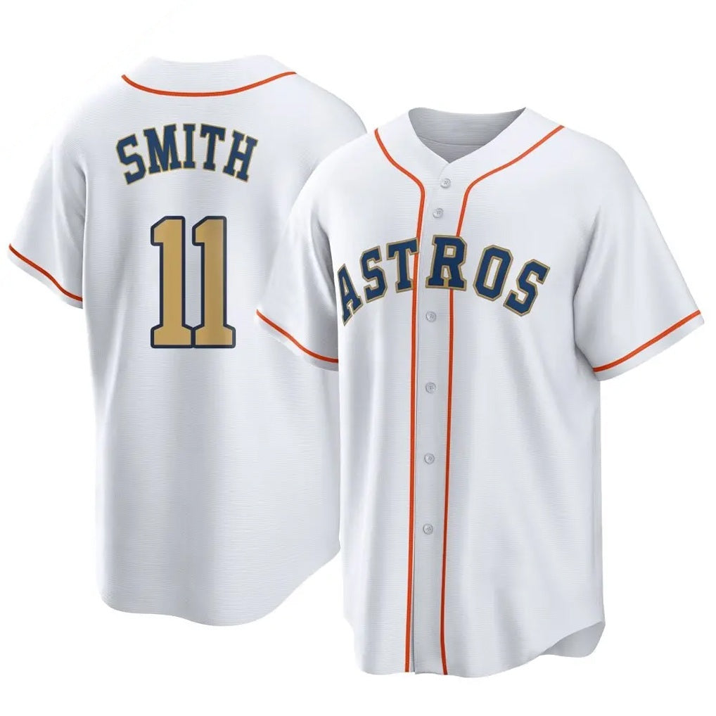 Houston Astros #11 Cam Smith Player Gold CLOTHIN Collection Game Home Stitched Jerseys