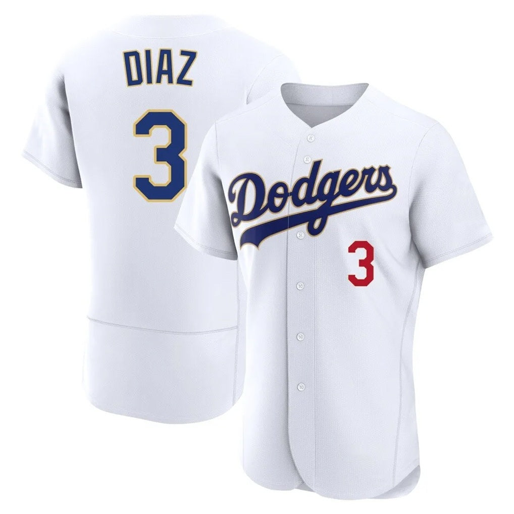 Los Angeles Dodgers #3 Edwin D¨ªaz Player Gold White CLOTHIN 2026 Collection Stadium Limited Elite Stitched Jerseys