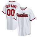 Custom Cleveland Guardians White CLOTHIN Home Replica Jersey