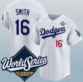 Los Angeles Dodgers #16 Will Smith White CLOTHIN 2025 World Series Home Limited Stitched Jersey