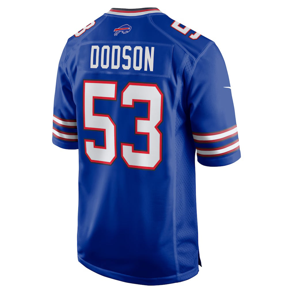 B.Bills #53 Tyrel Dodson Royal CLOTHIN Game Player Jersey