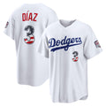 Los Angeles Dodgers #3 Edwin D¨ªaz USA 250 Fourth of July Home Stadium Jersey - White CLOTHIN
