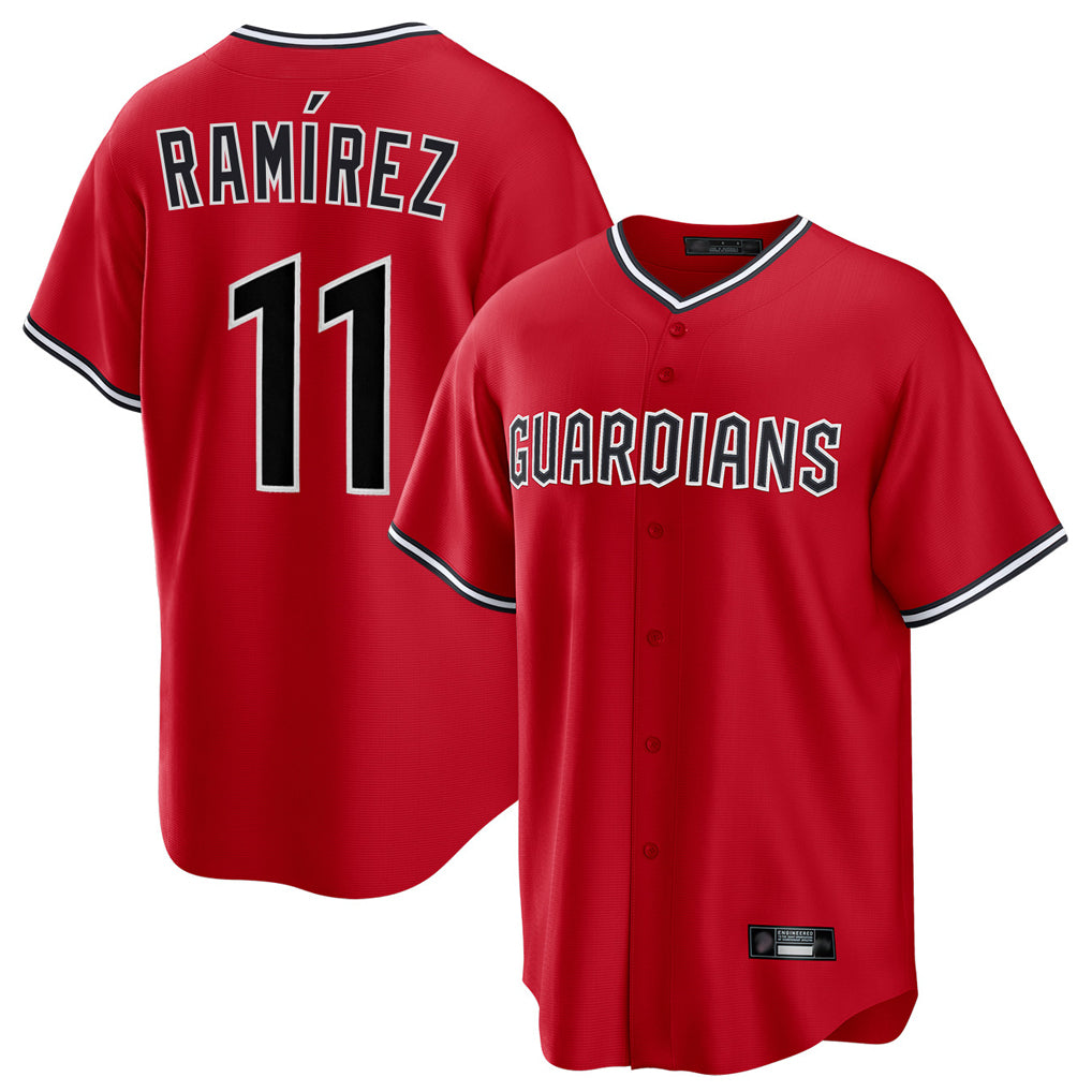 Cleveland Guardians #11 Jose Ramirez Player Red CLOTHIN Home Game Stitched Jerseys
