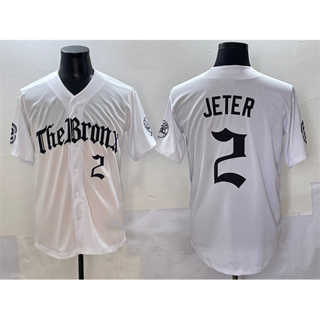 New York Yankees #2 Derek Jeter White CLOTHIN 'Gothic Legacy Edition' Vapor Premier Limited Stitched Jersey